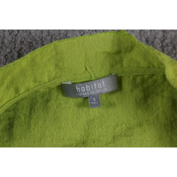 Habitat Jacket Women Small Green Swing Button Down Boho 3/4 Sleeve - Picture 5 of 7